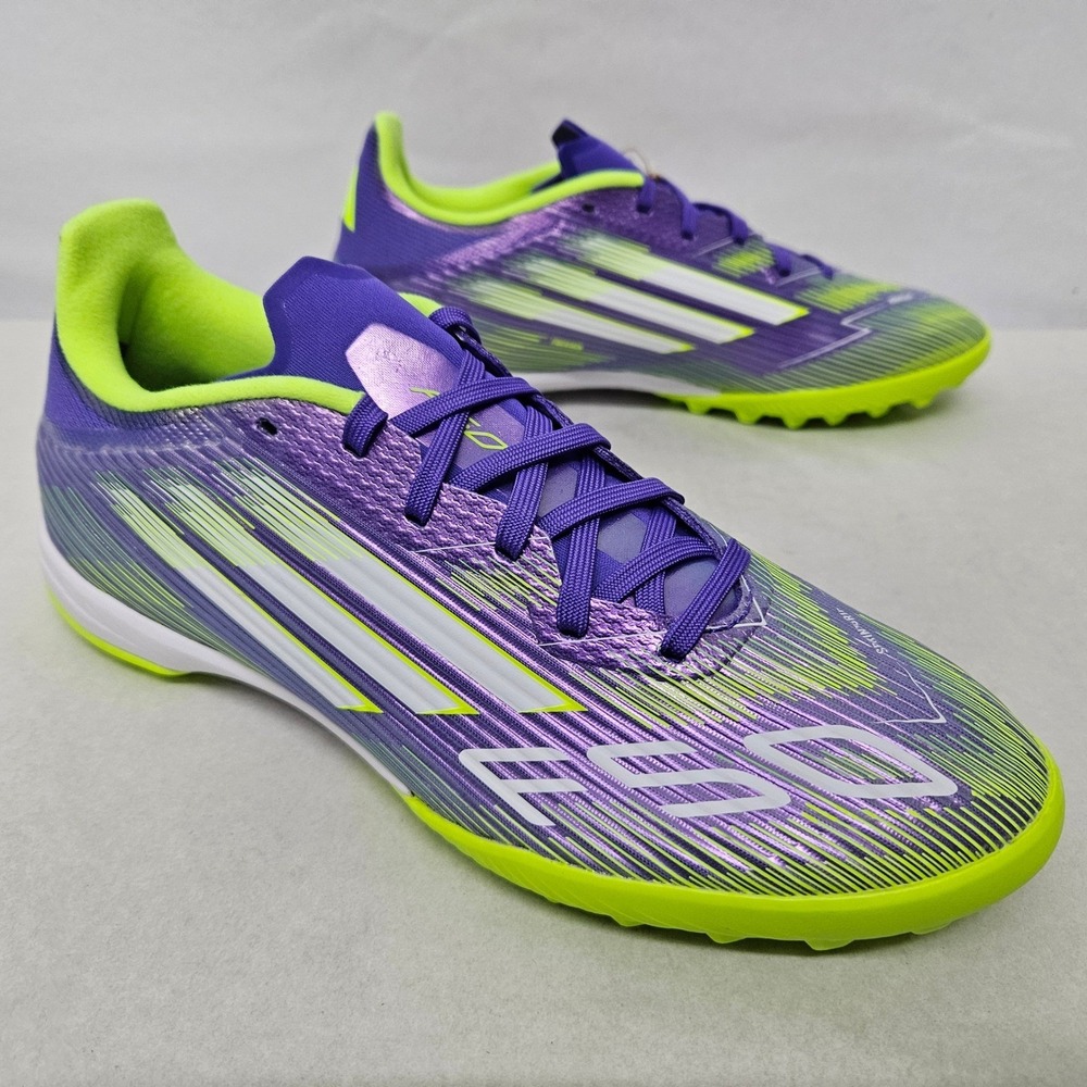 Adidas F50 League TF Soccer Cleats JH7724 Purple Rush Lucid Lemon Mens Size 7‎ - Picture 3 of 11